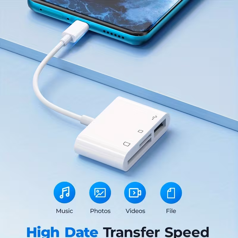 3-in-1 USB-C SD Card Reader – Fast Transfer & Plug & Play for iPhone 15/16, for iPad Pro, for MacBook Air/Pro, Chromebooks, Dell XPS, for S10/S9 & More Devices, USB C to SD TF Memory Card Reader., Data Transfer, Device Compatibility, Compact - Image 5